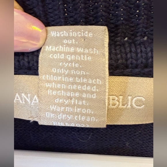 Banana Republic Black And Blue Cable Knit Sweater Cotton Women’s Size Small - Picture 8 of 8